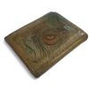 Image 1 : Vintage Leather Wallet With Peacock Feather Motif