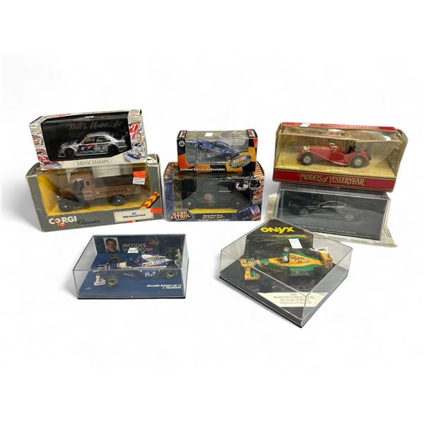Assortment Of Collectible Model Cars In Original Packages, Mini Champs, Jada, Corgi, 007, Etc..