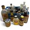 Image 1 : Large Assortment Of Vintage Glass Bottles, Type Cleaner, Powder Solvent, Vaseline, Pharmacy Bottles,