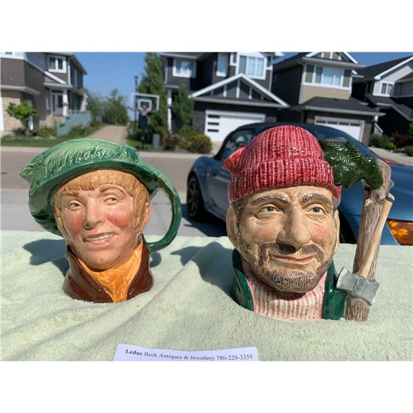 Royal Doulton -'Arriet &The Lumberjack Jugs