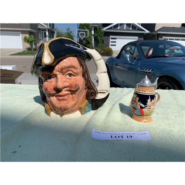 Royal Doulton -Captain Henry Morgan & Mini Beer Stein (Germany)