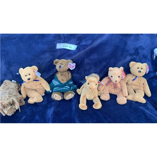 Ty Sea Dog, Two Fuzz Bears, Mason, Niles & Woody