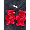Image 1 : Pair of Ty Wine Coloured Ty Teddy Bears