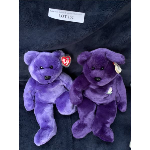 Ty Rare Princess Purple Bear & Employee Bear