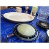 Image 2 : Warming Tray, Pitcher/Glasses/Tray, Milkshake Glasses, Poinsettia Dish, Blue Floral Vase, Glass Vase