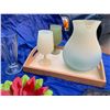 Image 4 : Warming Tray, Pitcher/Glasses/Tray, Milkshake Glasses, Poinsettia Dish, Blue Floral Vase, Glass Vase