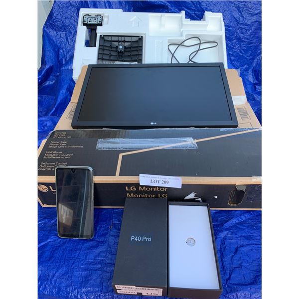 LG Monitor & LEIOA P40 Pro Cell Phone w HD Camera