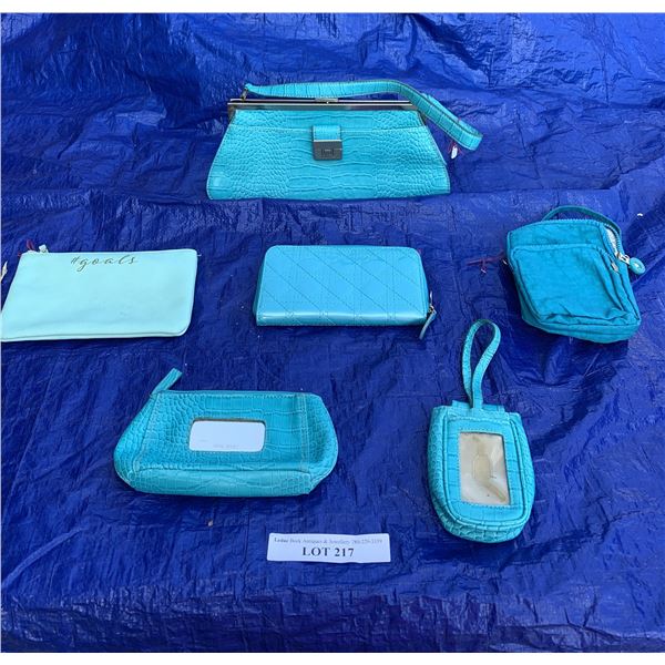 Nine West Turquoise Purse, Cell Phone Pouch & Makeup Bag, Crossover Bag & Goal Makeu Bag