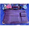 Image 2 : Purple Eel Skin Briefcase, Tote, Floral Nap Sack  & Cell Phone Pouch