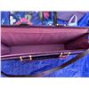 Image 4 : Purple Eel Skin Briefcase, Tote, Floral Nap Sack  & Cell Phone Pouch