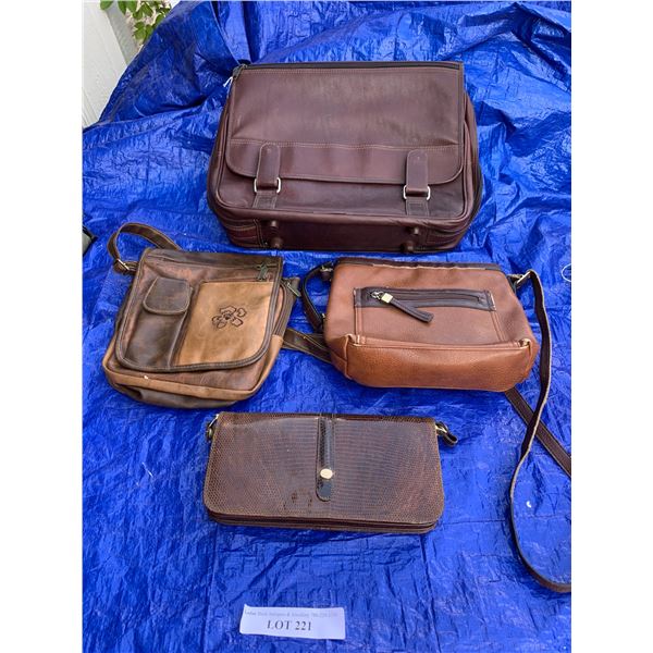 Armadillo Skin Purse, Laptop Case & Two Brown Purses