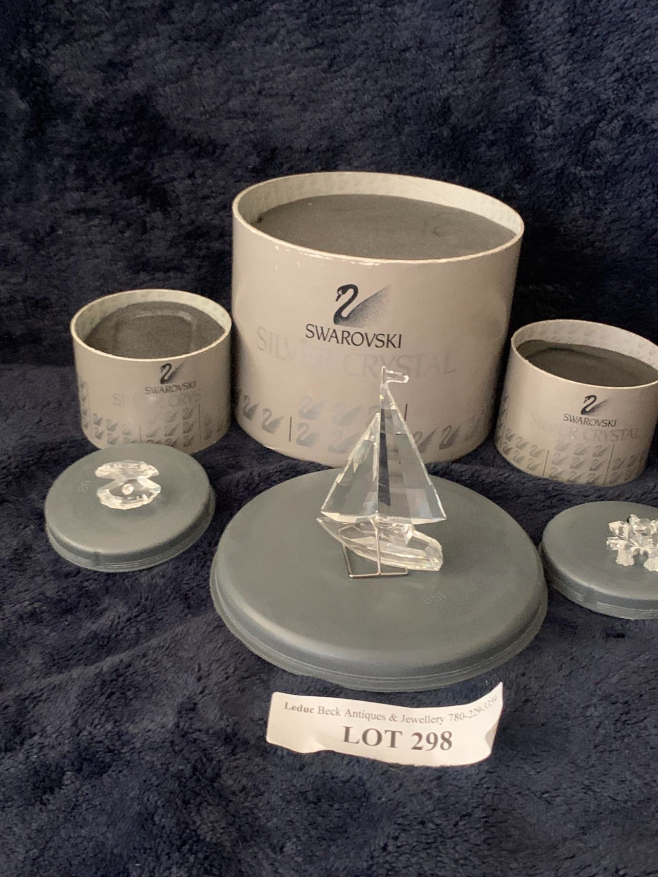 Swarovski Large Sail Boat, Frog & Clam Shell - Beck Auctions Inc.