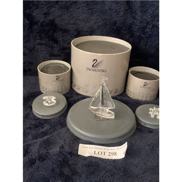 Swarovski Large Sail Boat, Frog & Clam Shell