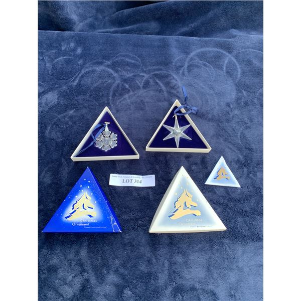 Swarovski 1993 & 1994 Ltd Edition Snowflake Christmas Ornaments