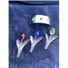 Image 4 : Swarovski SCS Three Crystal Tulips w Stand, Nine Mini Tulips on Stand
