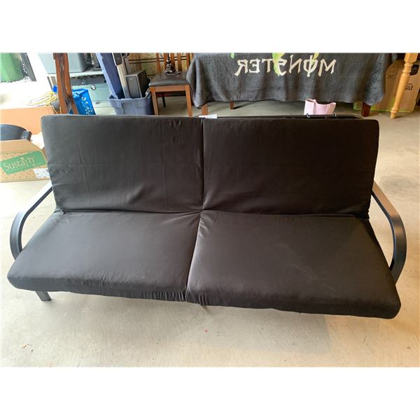 Black Fabric & Metal Folding Futon