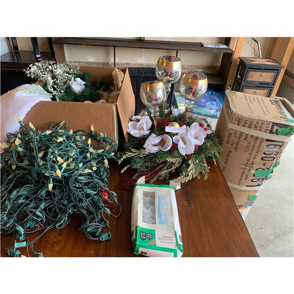 Christmas Table Centrepiece, Asst Lights & Clips, Foliage, 6 1/2' Pre-Lit Noble Fir Christmas Tree