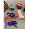 Image 4 : Nerf Guns, Minion, Hotwheels Cars, Track & Case, Building Blocks, Car Bag & Mini Sled