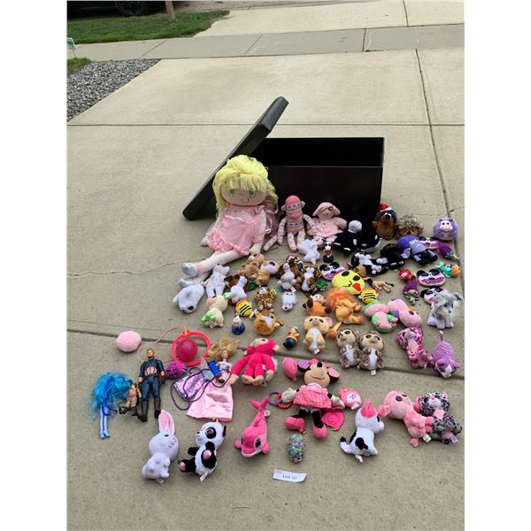 Pleather Ottoman, Lg Doll, Barbie, Pez Superman & Huge Selection of Toys & Stuffed Animals