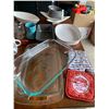 Image 4 : Pyrex Dishes, Cookie Jar, Strainer, Bowls, Mugs, Rolling Pin, Casserole Dish, Baking Pans, Pot Holde