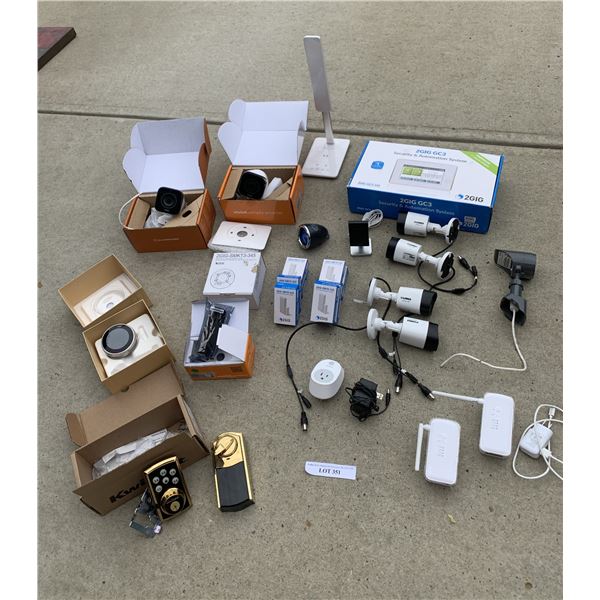 Kwikset Brass Door Lock, Nest Thermometer, Vivint & Lorex Camera's, Security Automation System, Smok