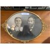 Image 1 : Beautiful Brass Oval Scroll Picture Frame & Antique Picture