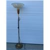 Image 2 : Vintage Brass & Glass Floor Lamp