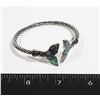 Image 1 : NEW SILVER TONE WHALE TAIL CUFF BRACELET