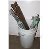 Image 1 : BIN FULL OF DRAWER SLIDES AND ONE HAND SAW