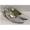 Image 1 : 1970S LADIES SILVER HIGH HEELS SZ 8