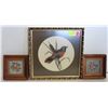 Image 1 : 1 LARGE NEEDLE POINT BIRD 13" SQUARE & 2 MINI