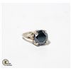 Image 1 : 5.61CT GENUINE BLACK DIAMOND .925 RING COA SZ 6.25