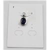 Image 1 : #69-HEATED BLUE SAPPHIRE PENDANT