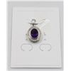 Image 1 : #57- UNTREATED AMETHYST & CZ PENDANT