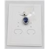 Image 1 : #84-HEATED BLUE SAPPHIRE & CZ PENDANT