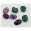 Image 1 : #112-BLUE SAPPHIRE & AMETHYST, EMERALD  55.00 CT