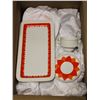 Image 1 : VINTAGE ORANGE & WHITE CERAMIC LUNCHEON SET MADE
