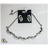 Image 1 : SILVER TONE NECKLACE & EARRING SET