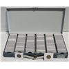 Image 1 : COINS IN 2X2 HOLDERS IN METAL SLOTTED CASES