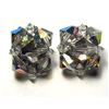 Image 1 : 20)  VINTAGE IRRIDESCENT CLIP ON EARRINGS.