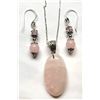Image 1 : 2)  NATURAL OVAL 39.5 CT ROSE QUARTZ PENDANT ON 18