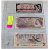 Image 1 : THE LAST 3 CANADA $2 BILLS 1954,1974,1986