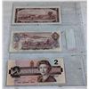 Image 2 : THE LAST 3 CANADA $2 BILLS 1954,1974,1986
