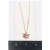 Image 1 : NEW GOLD TONE PINK RHINESTONE ORBIT HEART PENDANT