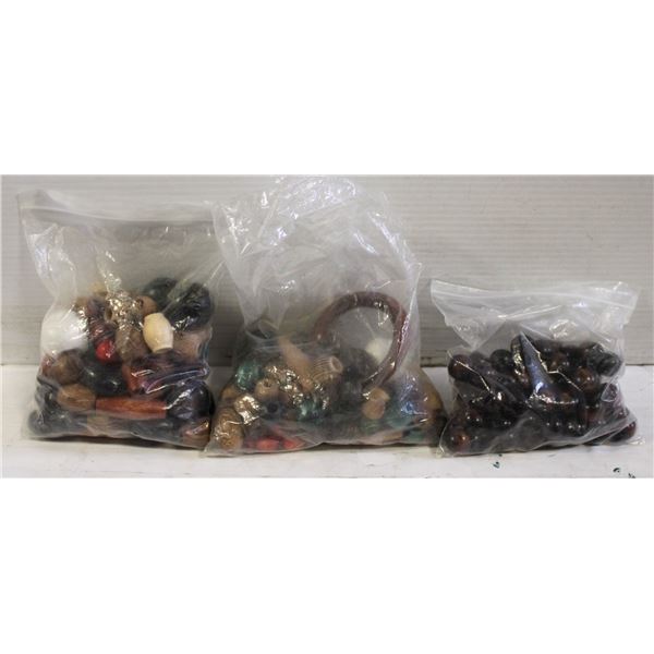 VINTAGE MACRAME/CRAFT WOOD BEADS- BOX LOT