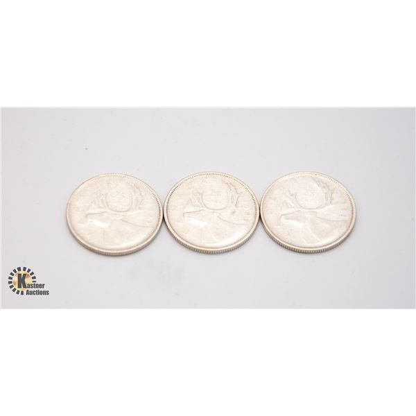 3 1953 CANADIAN QUARTERS
