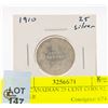 Image 1 : 1910 CANADIAN 25 CENT COIN 92.5% SILVER