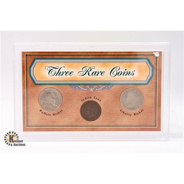 3 UNCOMMON COINS BUFFALO & LIBERTY NICKEL &