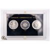 Image 1 : 1958,64,67 SET OF 3 SILVER CANADA COMMEM. $1 COINS