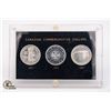 Image 1 : 1958,64,67 SET OF 3 SILVER CANADA COMMEM. $1 COINS